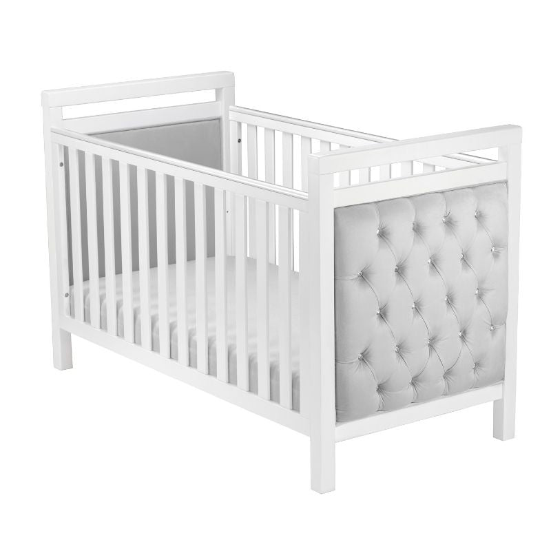 Babymore Velvet Deluxe Cot Bed – White