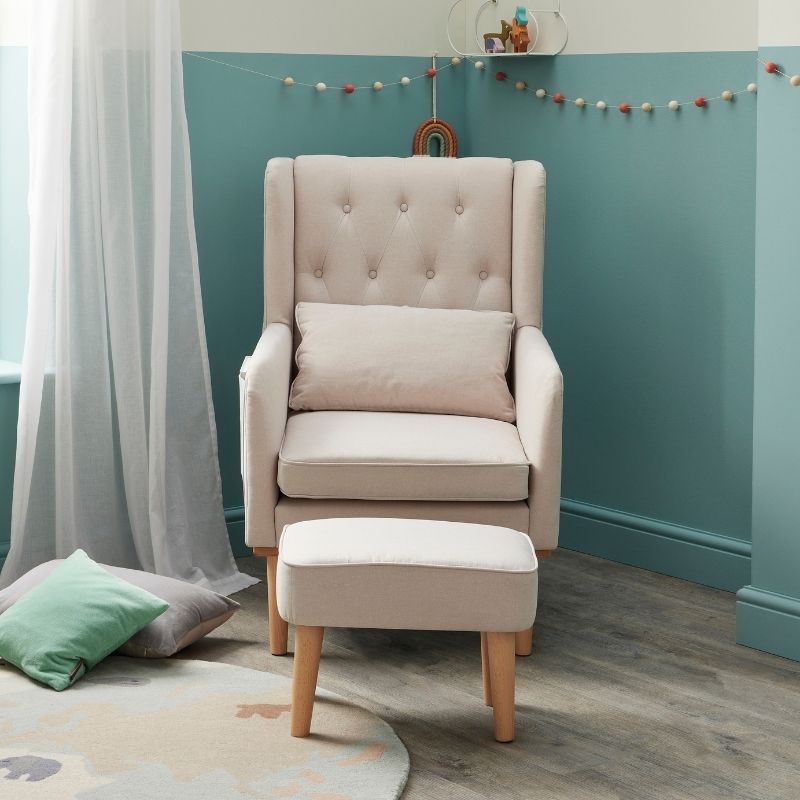 Babymore Lux Nursing Chair with Footstool Cream