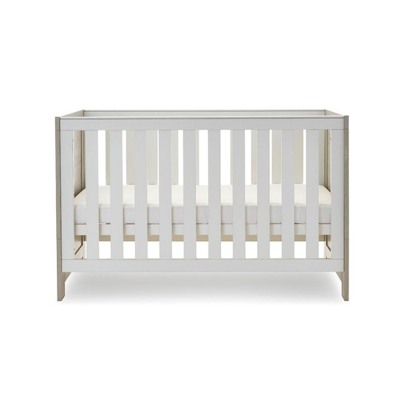 Obaby Nika Cot Bed Grey Wash & White