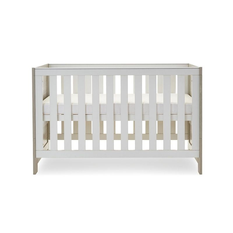 Obaby Nika Cot Bed Grey Wash & White