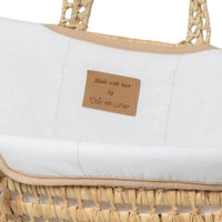 Thumbnail for Clair De Lune Organic Palm Moses Basket With Rocking Stand White