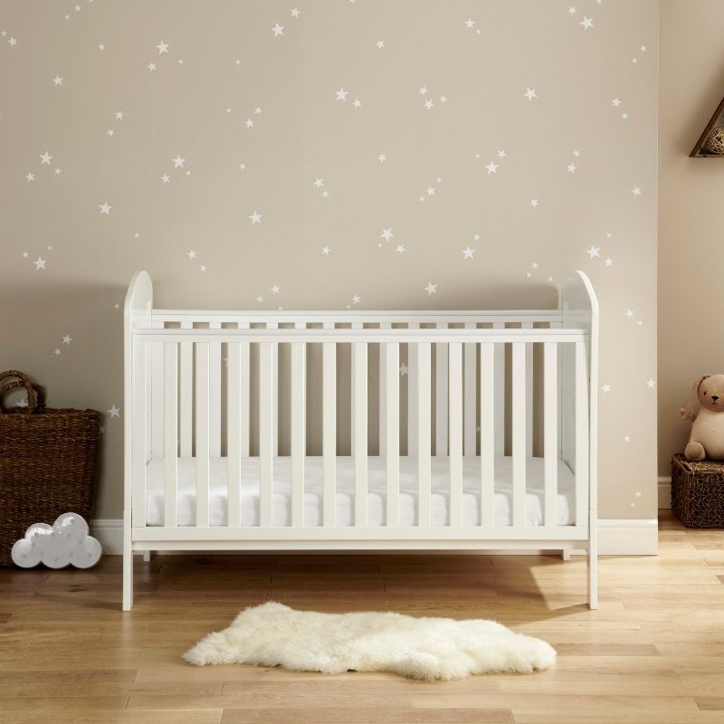 Babymore Aston Dropside Cot Bed White