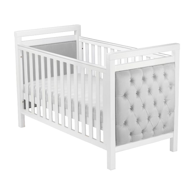 Babymore Velvet Deluxe Cot Bed – White