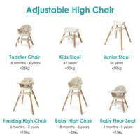 Thumbnail for Clair de Lune 6 in 1 High Chair Beige/Natural