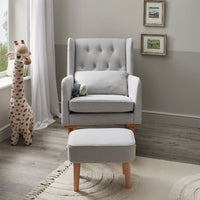 Thumbnail for Babymore Lux Nursing Chair with Footstool Grey