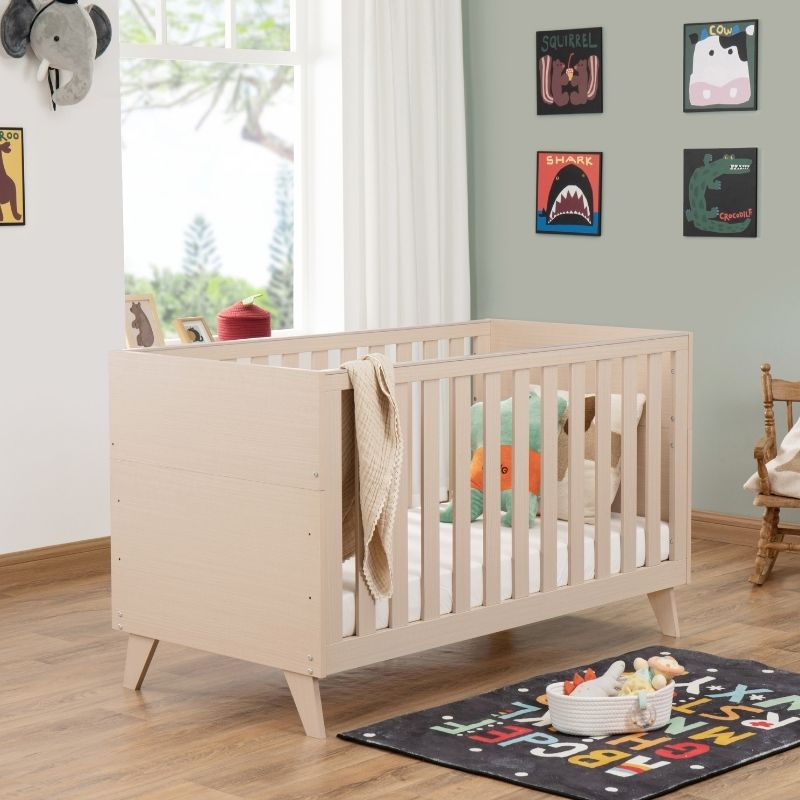 Babymore Dante Cot Bed Natural