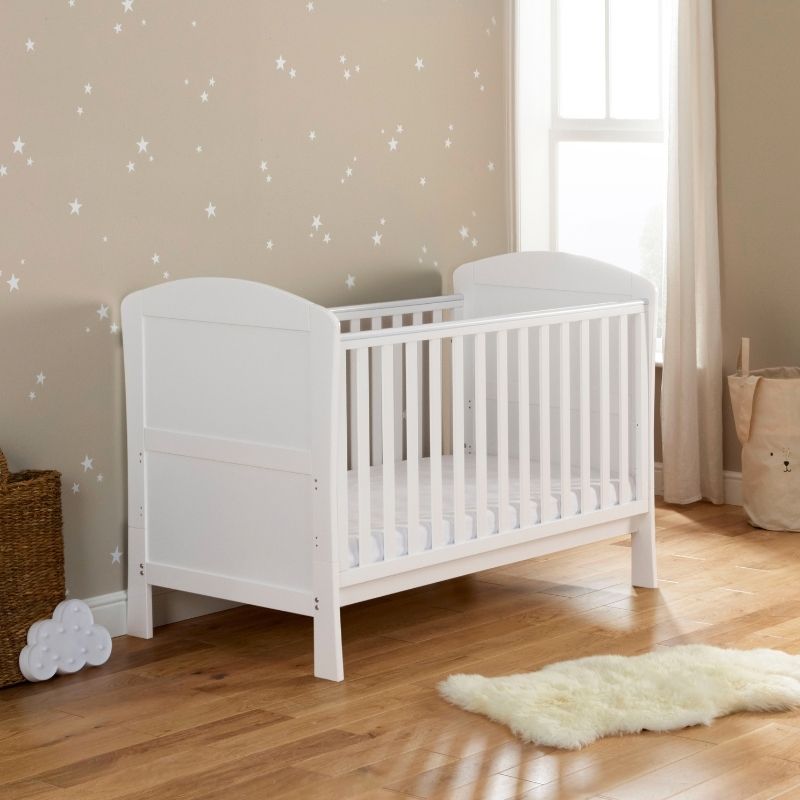 Babymore Aston Dropside Cot Bed White