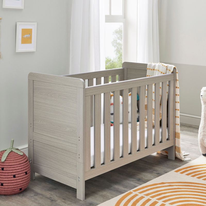 Babymore Caro Mini Cot Grey Wash