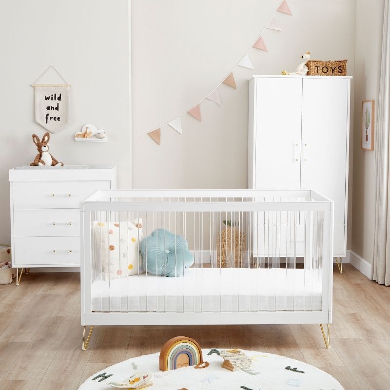 Babymore Kimi XL Acrylic 3 Piece Nursery Room Set