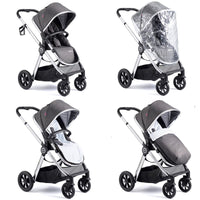 Thumbnail for Babymore Memore V2 Travel System 13 Piece Pecan i-Size - Chrome