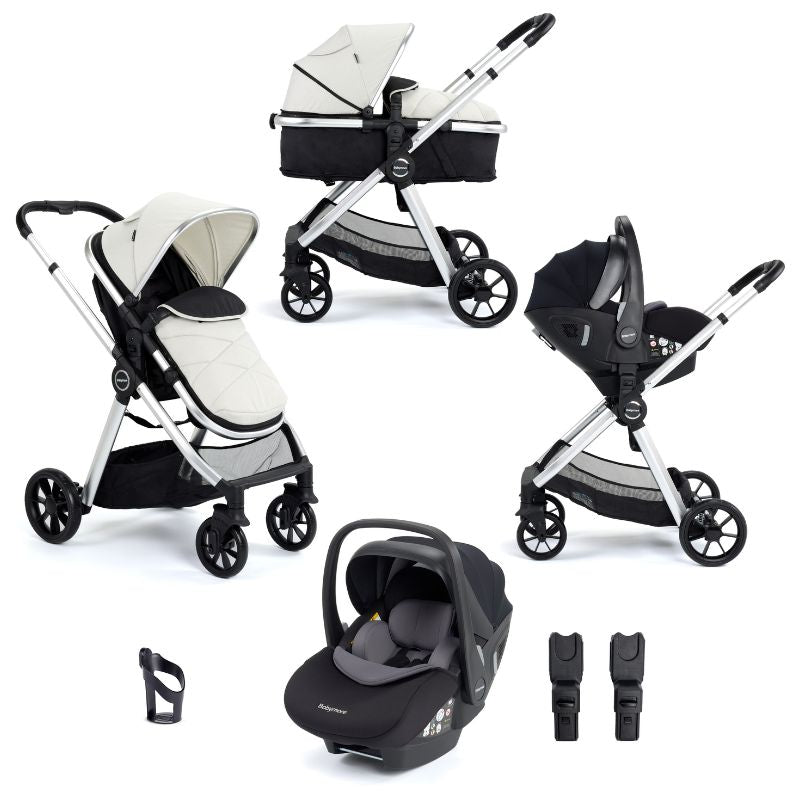 Babymore Mimi Travel System Pecan i-Size Car Seat Silver