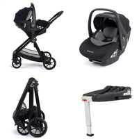 Thumbnail for Babymore Mimi Travel System Pecan i-Size Car Seat with Isofix Base Black