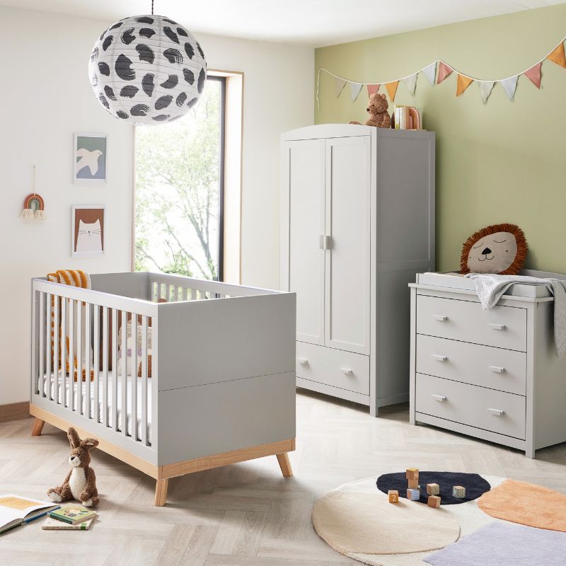 Babymore Mona 3 Piece Nursery Room Set Grey