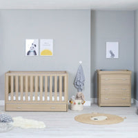 Thumbnail for Babymore Veni 2 Piece Room Set Oak + Under Drawer