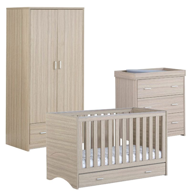 Babymore Veni 3 Piece Set Oak + Under Drawer