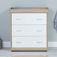 Thumbnail for Babymore Veni 2 Piece Room Set Oak White + Drawer