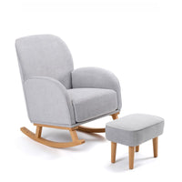 Thumbnail for Babymore Freya Nursing Chair With Stool Grey