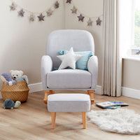 Thumbnail for Babymore Freya Nursing Chair With Stool Grey
