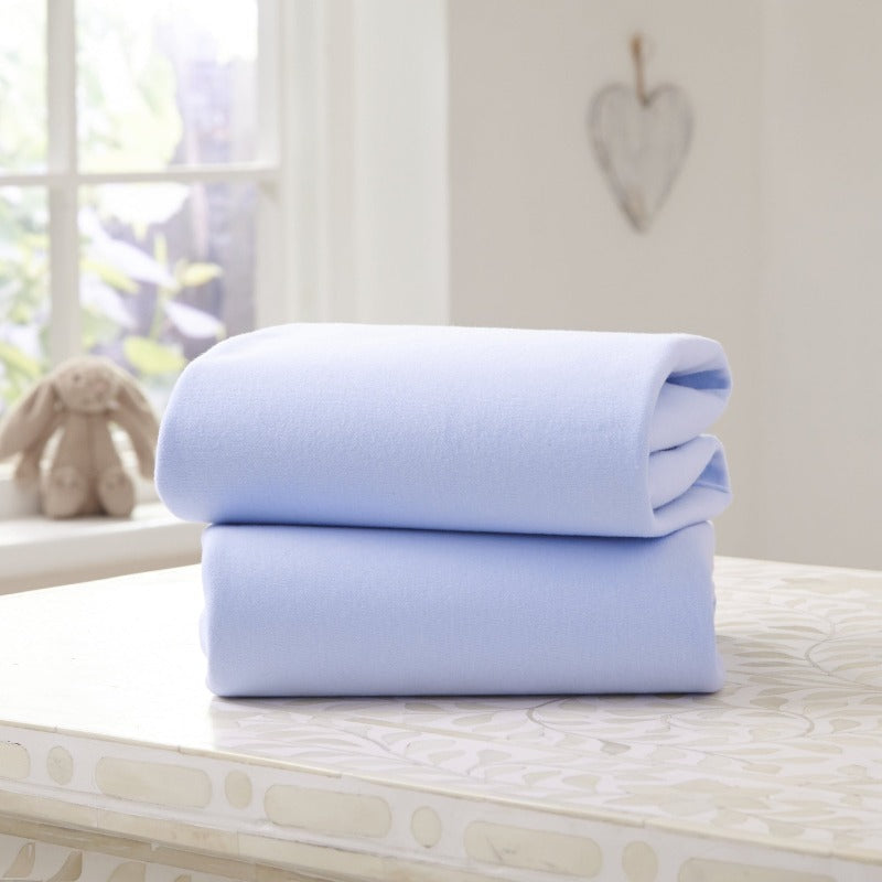 Clair de Lune 2 Pack Pram/Crib Sheets - Blue