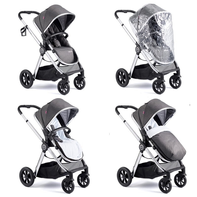 Babymore Memore V2 Travel System Pecan Car Seat Chrome