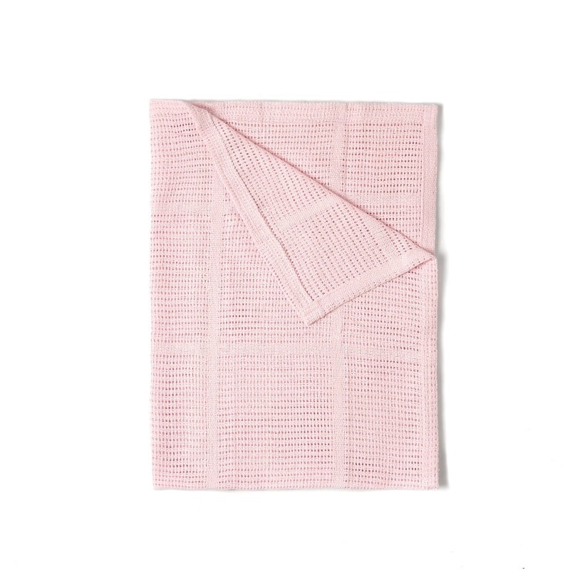 Clair de Lune Cellular Blanket - Pink Cot Size 100 x 150cm