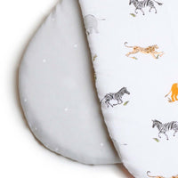 Thumbnail for Clair de Lune Jungle Dreams 2 Pack Moses Basket Sheets