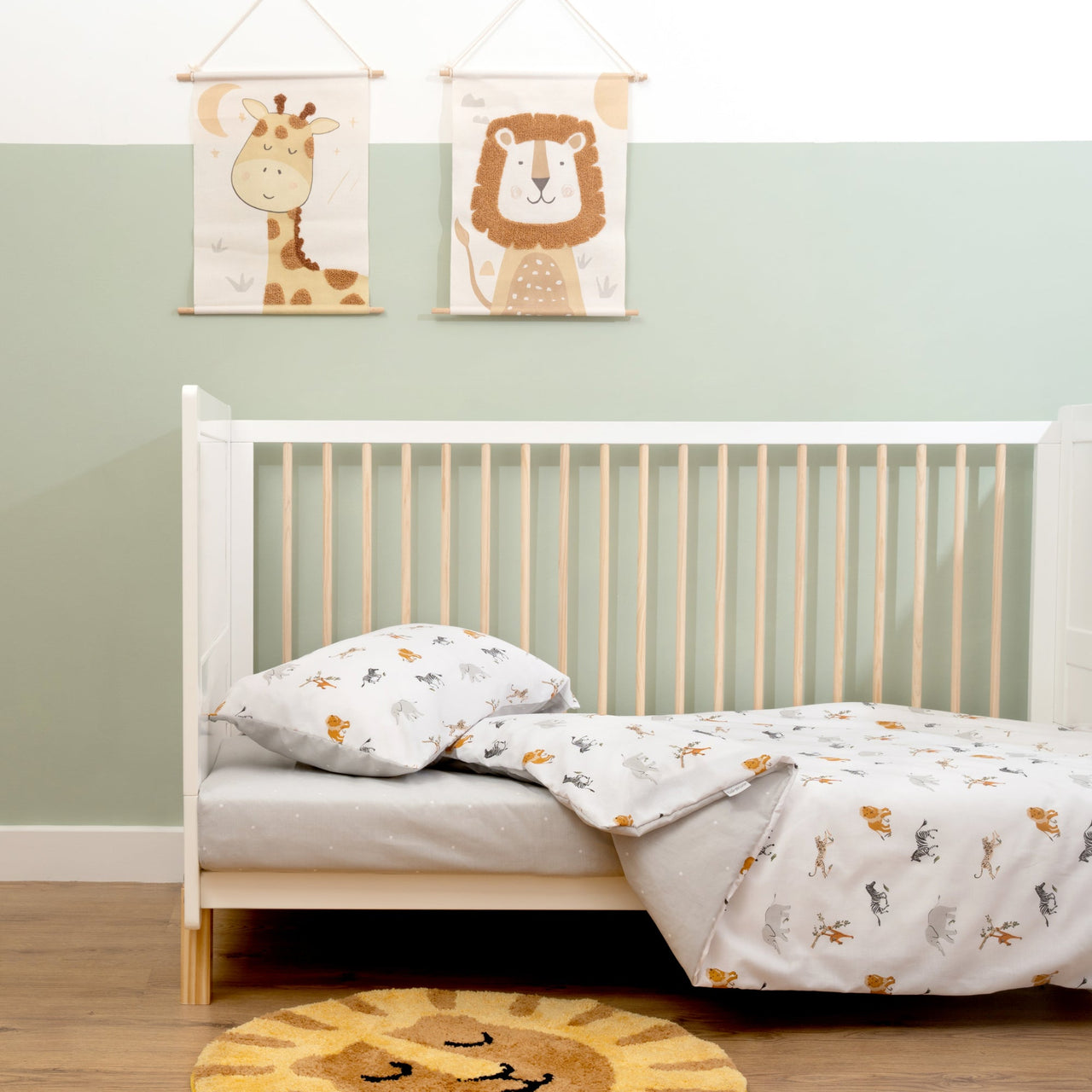 Clair de Lune Jungle Dreams Cot Bed Set - White