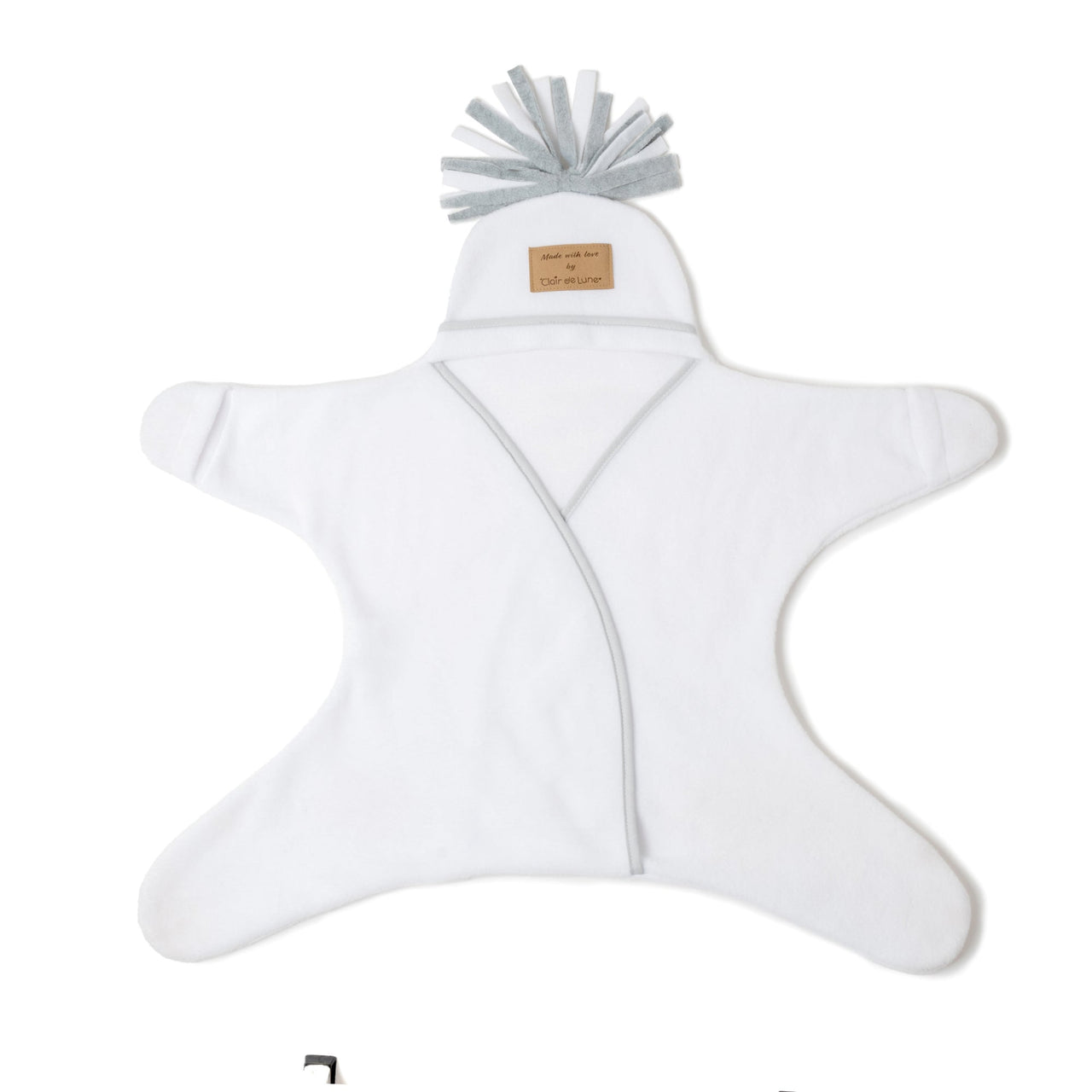 Clair de Lune Star Fleece Wrap Blanket - White 0-6 Months