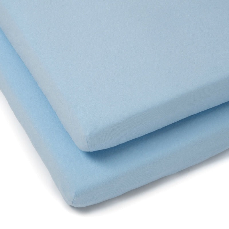 Clair de Lune 2 Pack Cot Bed Sheets - Blue