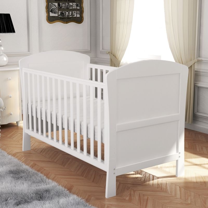 Babymore Aston Dropside Cot Bed White