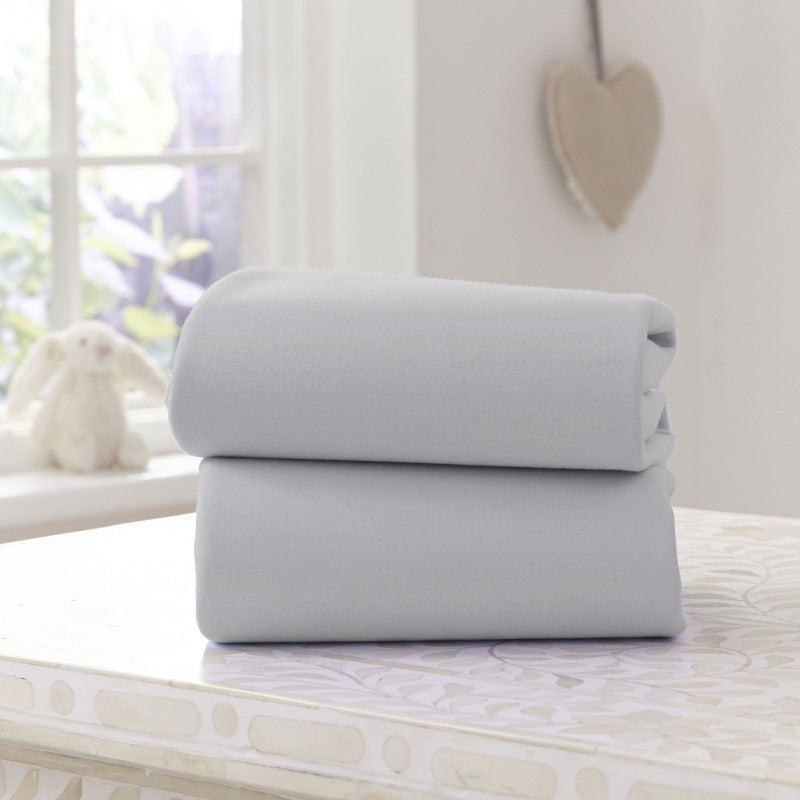 Clair de Lune 2 Pack Pram/Crib Sheets - Grey