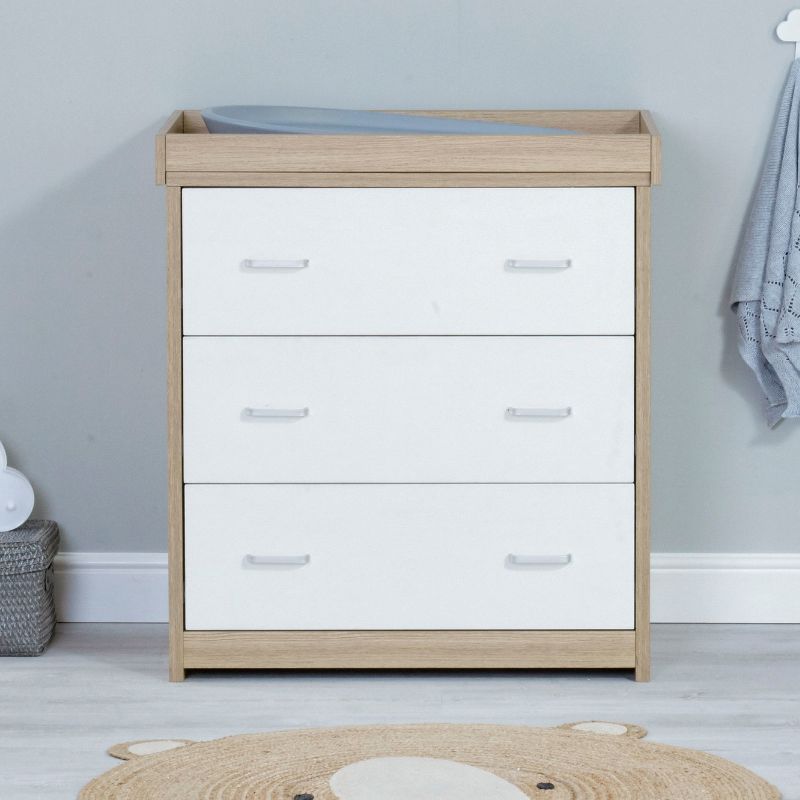 Babymore Luno Drawers Oak White - No Drawer