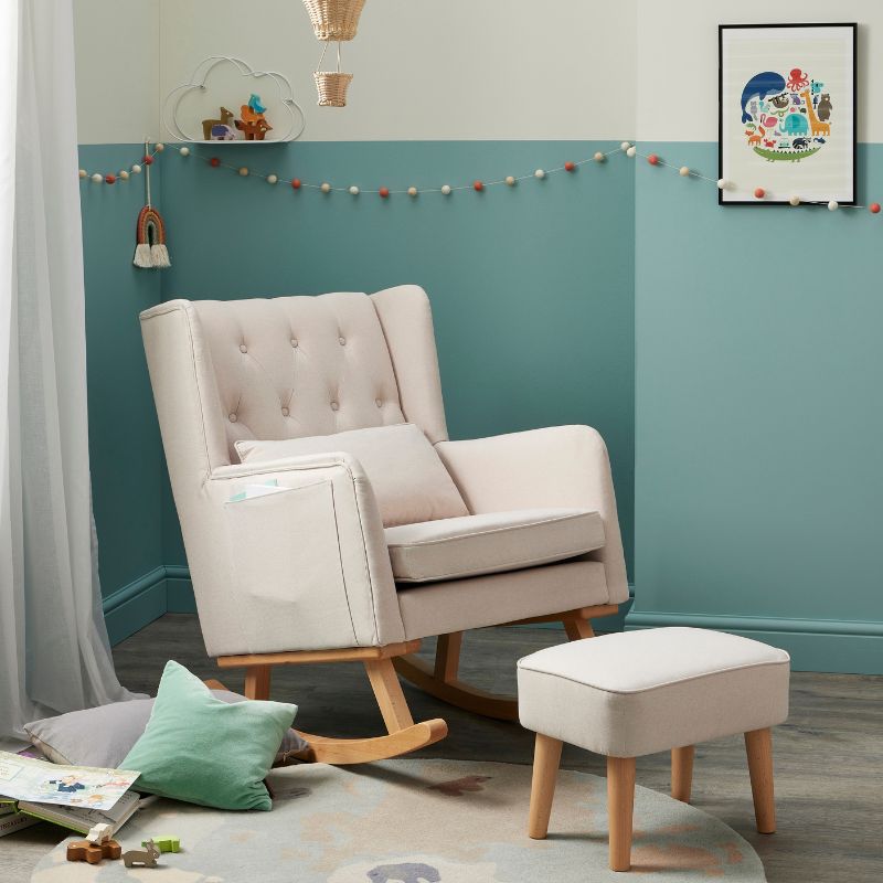 Babymore Lux Nursing Chair with Footstool Cream