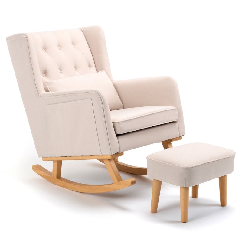 Babymore Lux Nursing Chair with Footstool Cream