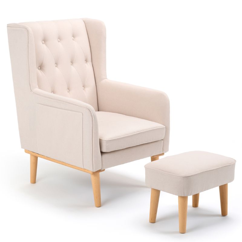 Babymore Lux Nursing Chair with Footstool Cream