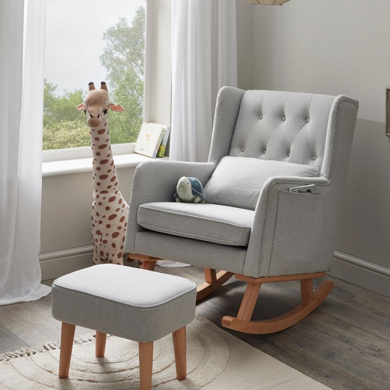 Babymore Lux Nursing Chair with Footstool Grey