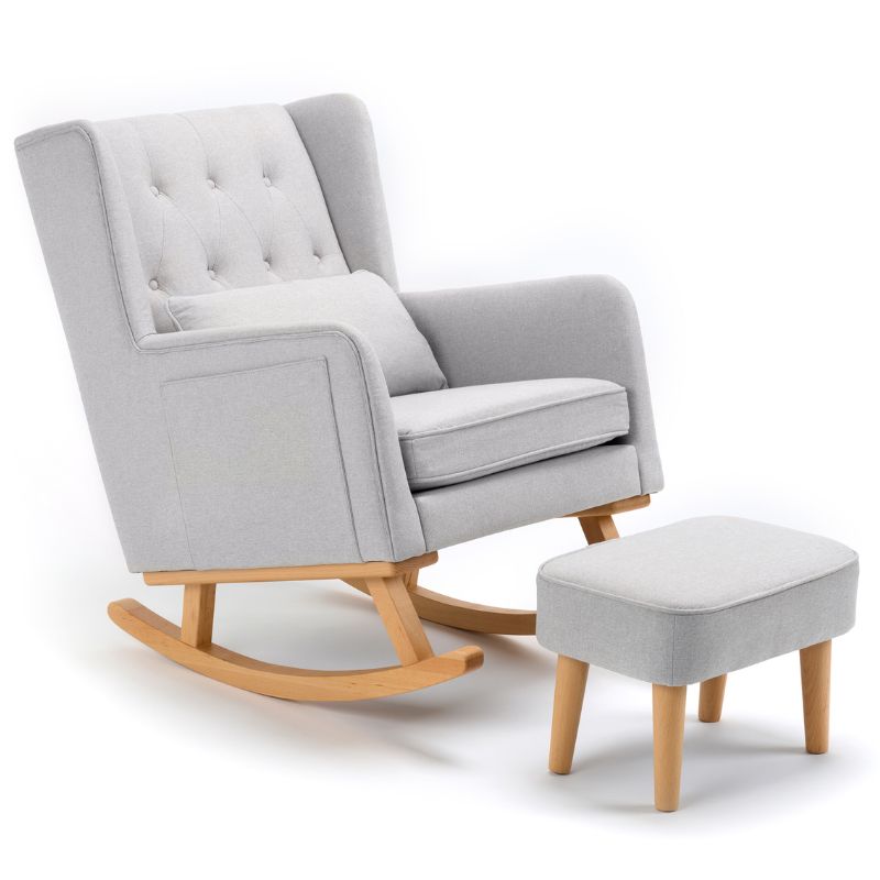 Babymore Lux Nursing Chair with Footstool Grey