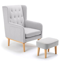 Thumbnail for Babymore Lux Nursing Chair with Footstool Grey