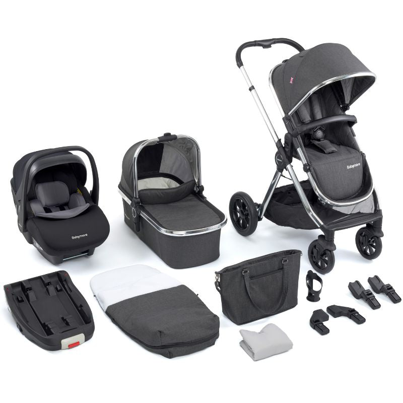 Babymore Memore V2 Travel System 13 Piece Pecan i-Size - Chrome