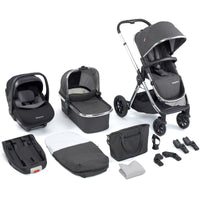 Thumbnail for Babymore Memore V2 Travel System 13 Piece Pecan i-Size - Chrome