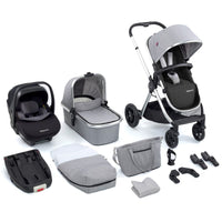 Thumbnail for Babymore Memore V2 Travel System 13 Piece Pecan i-Size - Silver