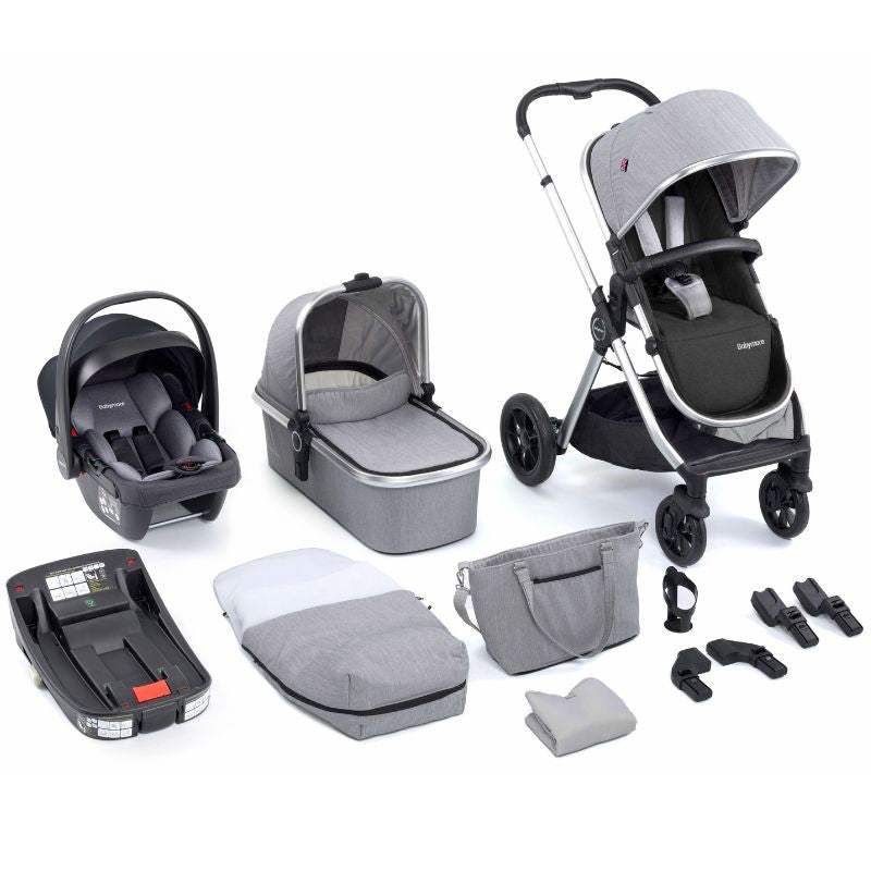 Babymore Memore V2 Travel System 13 Piece Silver