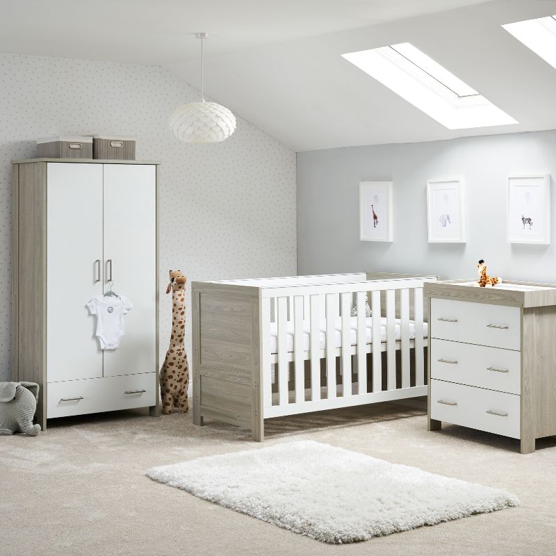 Obaby Nika 3 Piece Room Set Grey Wash & White