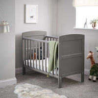 Thumbnail for OBaby Grace Mini Cot Bed Taupe Grey