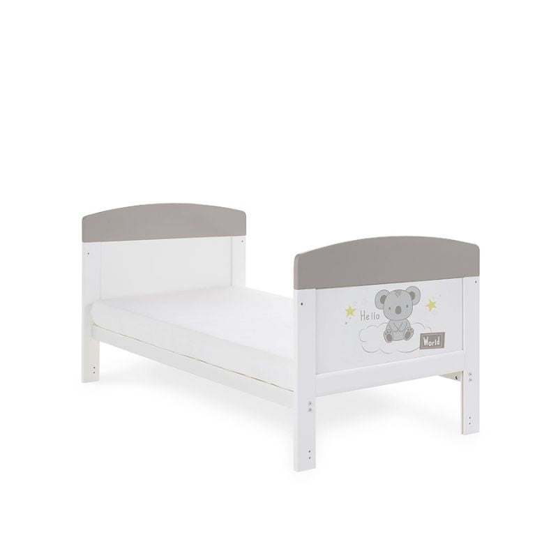 OBaby Grace Inspire Cot Bed - Hello World Koala Grey