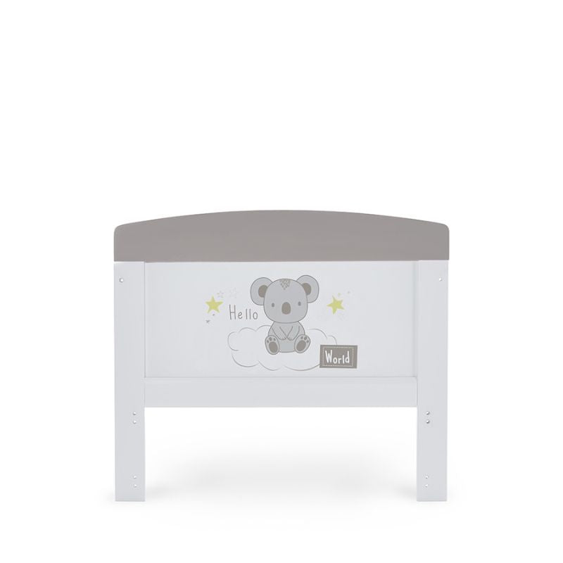 OBaby Grace Inspire Cot Bed - Hello World Koala Grey