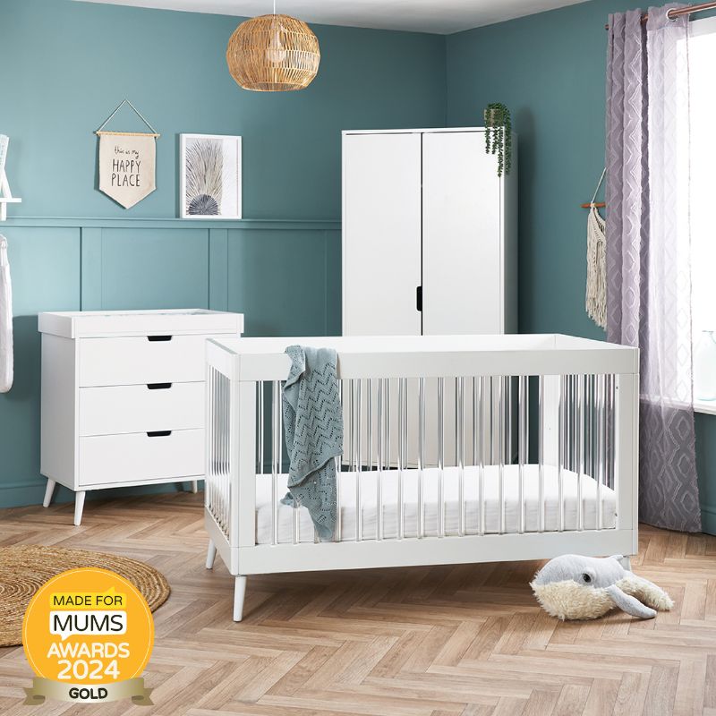 Obaby Maya 3 Piece Room Set White with Acrylic