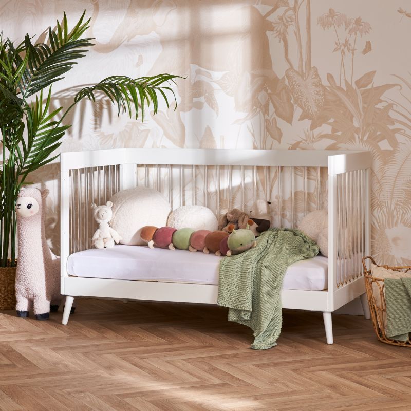 Obaby Maya Cot Bed White With Acrylic