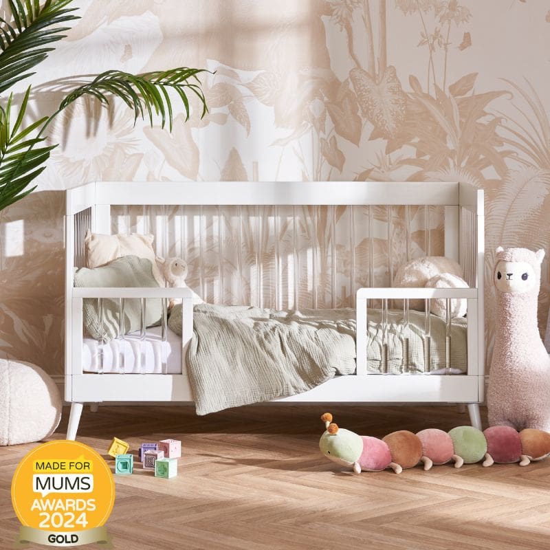 Obaby Maya Cot Bed White With Acrylic