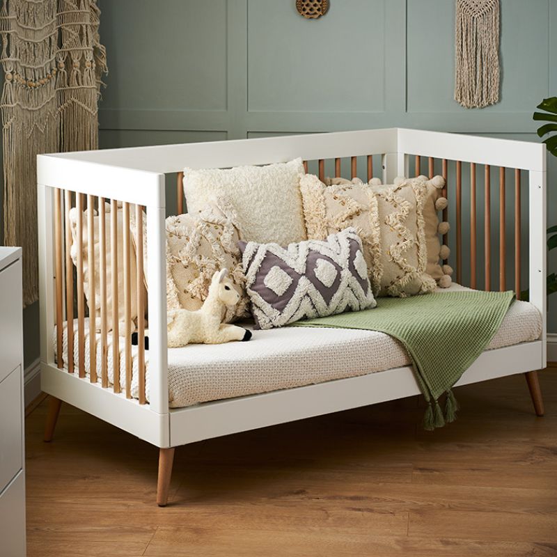 Obaby Maya Cot Bed White With Natural